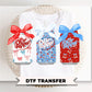 Coquette Patriotic Soda Cans DTF Transfer, Ready to Press, 4th of July Tshirt Design