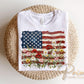 Floral American Flag DTF Transfer, Ready to Press, 4th of July Tshirt Design