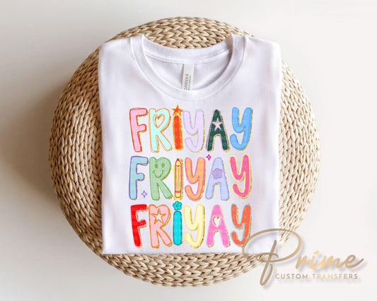 Friyay DTF transfer, Back to School Tshirt, Teacher Appreciation Gift