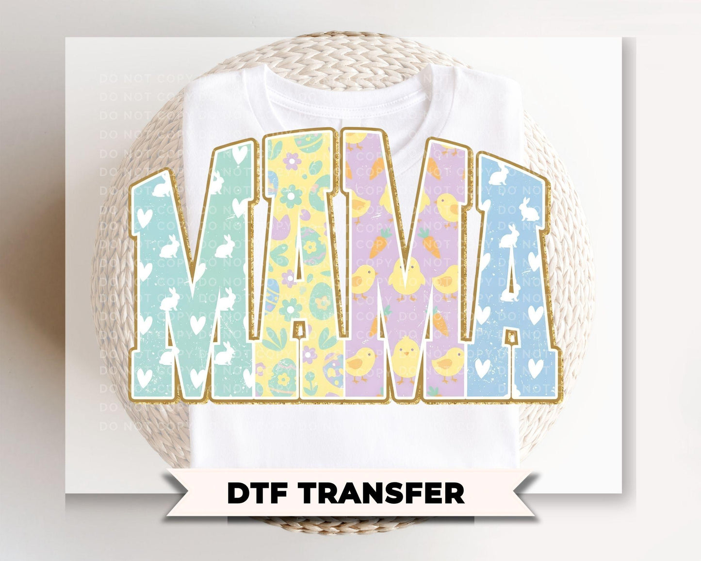 Easter Mama DTF Transfer | Bunny Ears Tshirt Design, Gift for Mom
