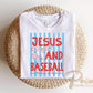 Jesus and Baseball DTF Transfer, Ready to Press, Trendy Christian Tshirt Design