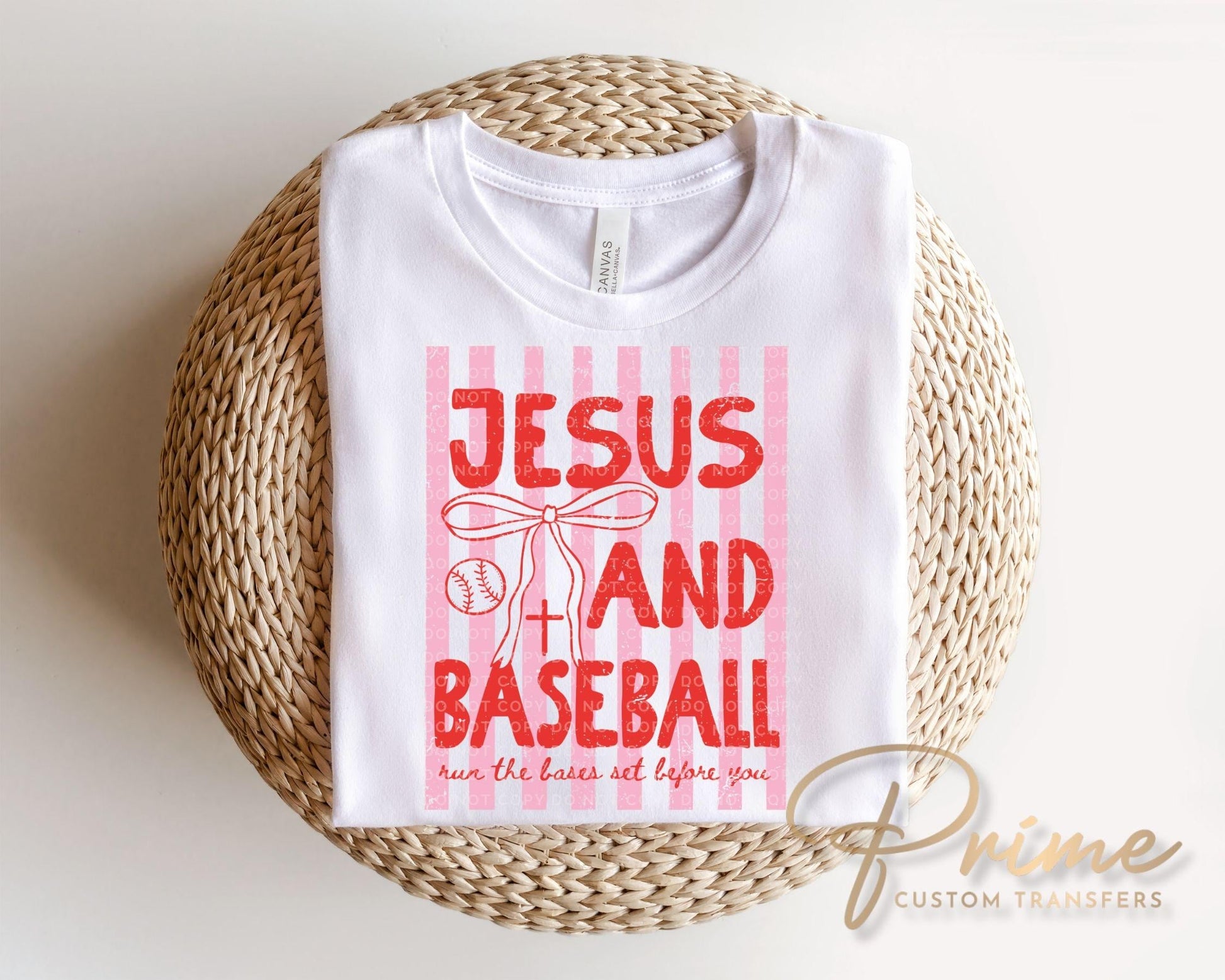 Jesus and Baseball DTF Transfer, Ready to Press, Trendy Christian Tshirt Design