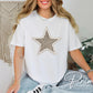 Preppy Leopard Star DTF Transfer, Ready to Press, Cheetah Star Tshirt Design, Faux Rag Quilt