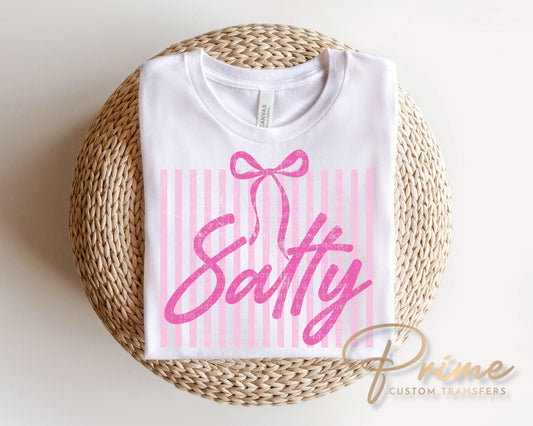 Coquette Salty DTF Transfer, Ready to Press, Sarcastic Beach T-shirt Design
