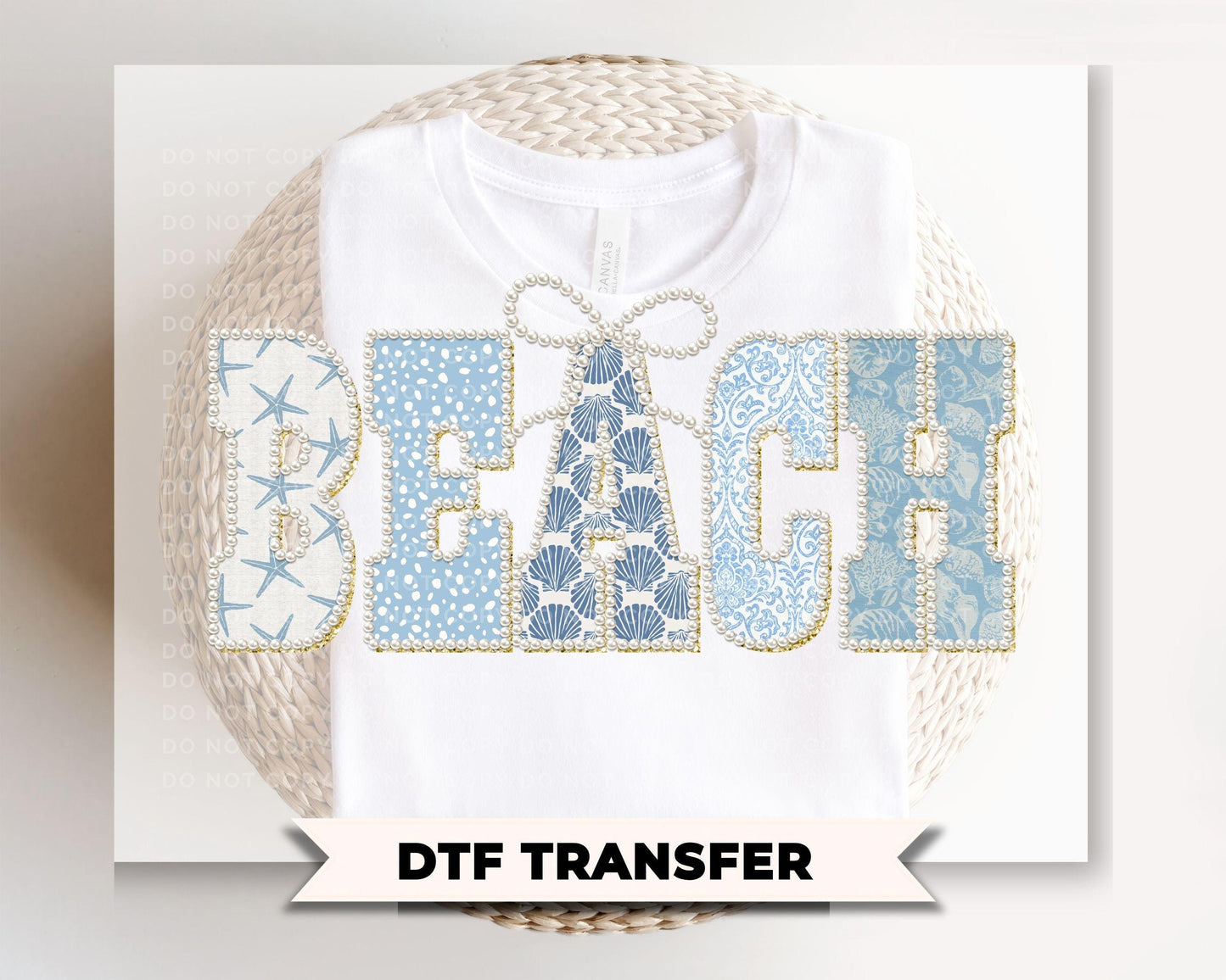 Coquette Beach Pearl DTF Transfer, Vacation T-Shirt Design