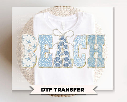 Coquette Beach Pearl DTF Transfer, Vacation T-Shirt Design