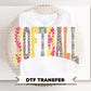 Striped Leopard Softball DTF Transfer, Ready to Press, Game Day T-shirt Design