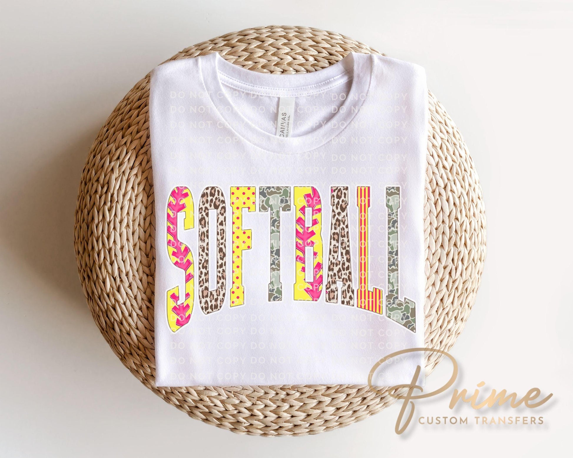 Striped Leopard Softball DTF Transfer, Ready to Press, Game Day T-shirt Design