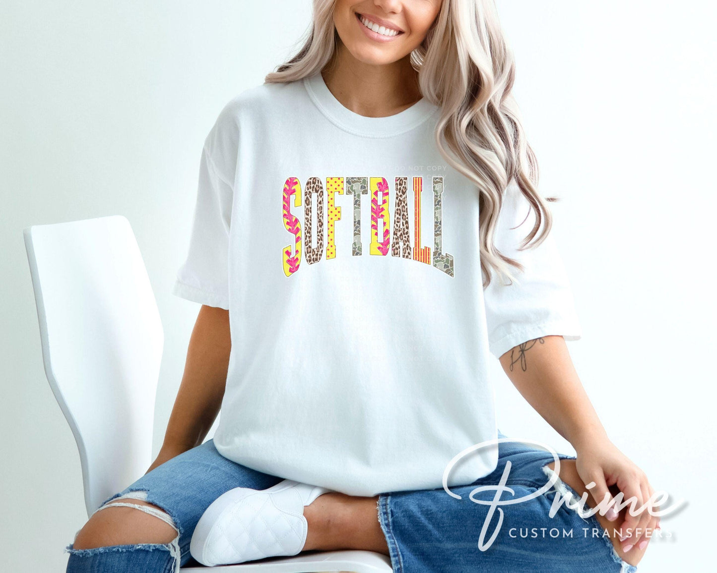 Striped Leopard Softball DTF Transfer, Ready to Press, Game Day T-shirt Design