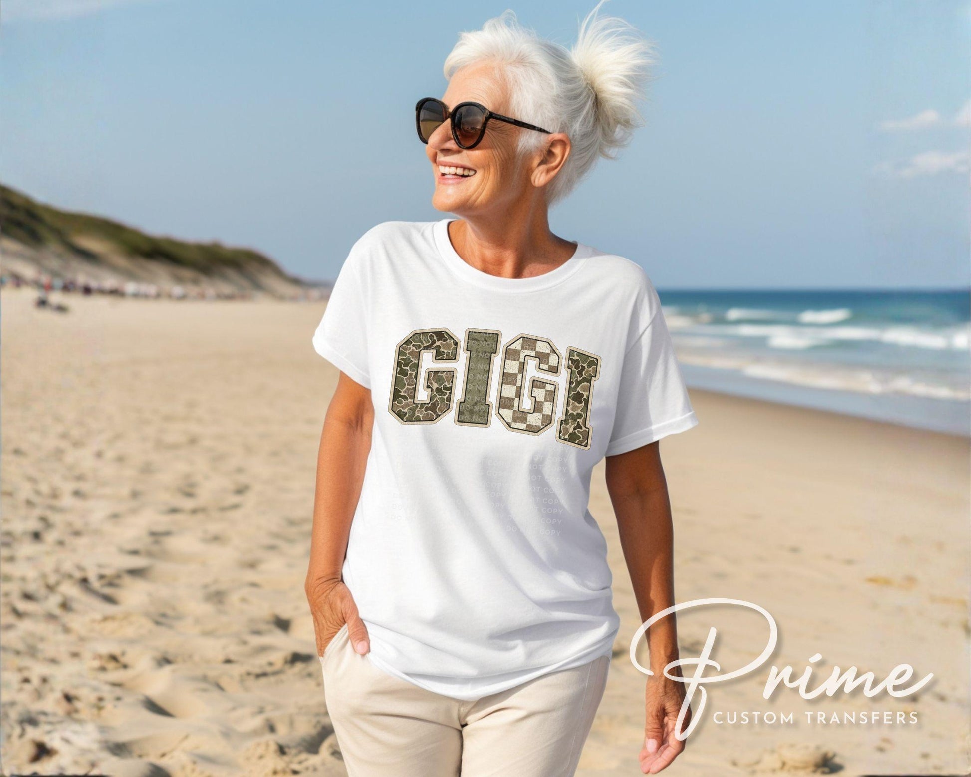 Hunting Camo Gigi DTF Transfer, Ready to Press, Tshirt Design for Grandma
