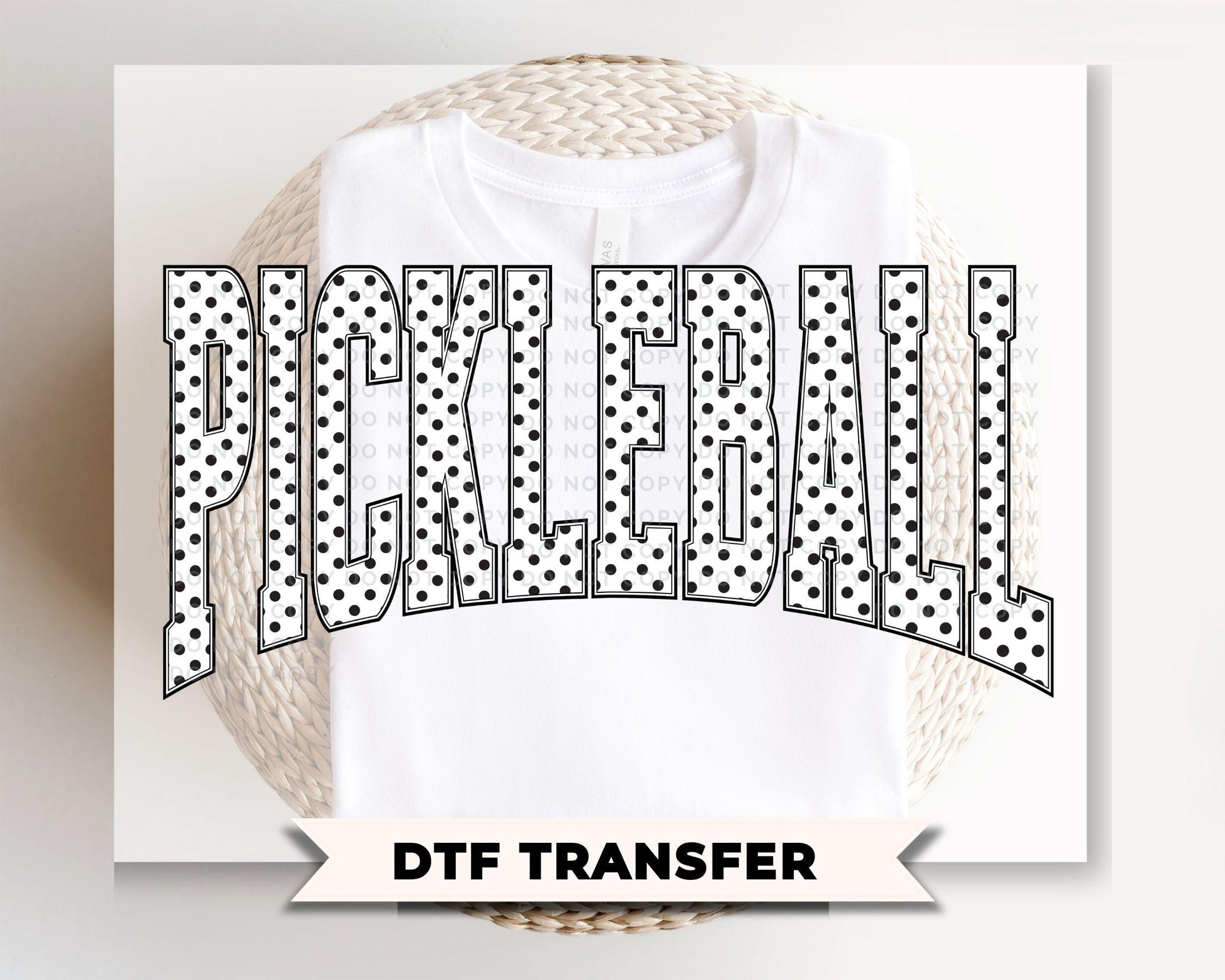 Polka Dots Pickleball DTF Transfer, Ready to Press, Sport Tshirt Design