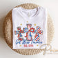 Brushstroke God Bless America DTF Transfer, Memorial Day, Coquette 4th of July Tshirt Design