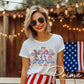 Brushstroke God Bless America DTF Transfer, Memorial Day, Coquette 4th of July Tshirt Design