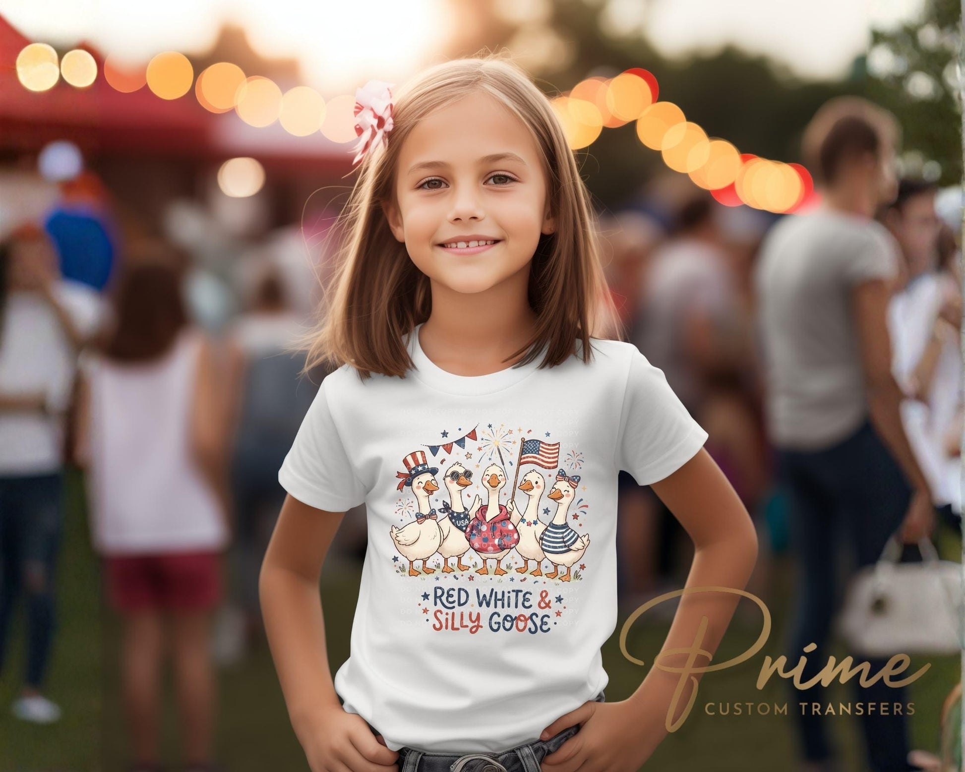 Red, White and Silly Goose DTF Transfer, Ready to Press, 4th of July Tshirt Design