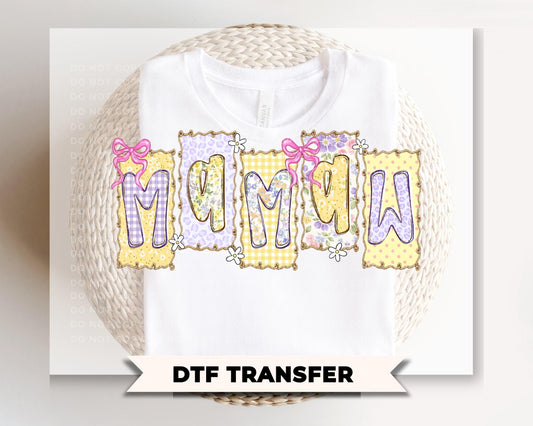 Coquette Floral Mawmaw DTF Transfer, Gift for Mother's Day, Grandma Tshirt Design