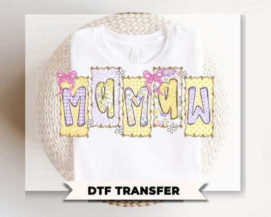 Coquette Floral Nonnie DTF Transfer, Gift for Mother's Day, Grandma Tshirt Design