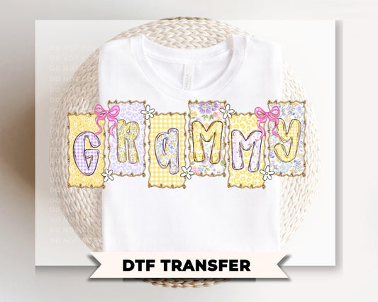 Coquette Floral Grammy DTF Transfer, Gift for Mother's Day, Grandma Tshirt Design
