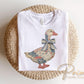 Patchwork Grandmacore Goose DTF Transfer, Ready to Press, Cottage Core Tshirt Design