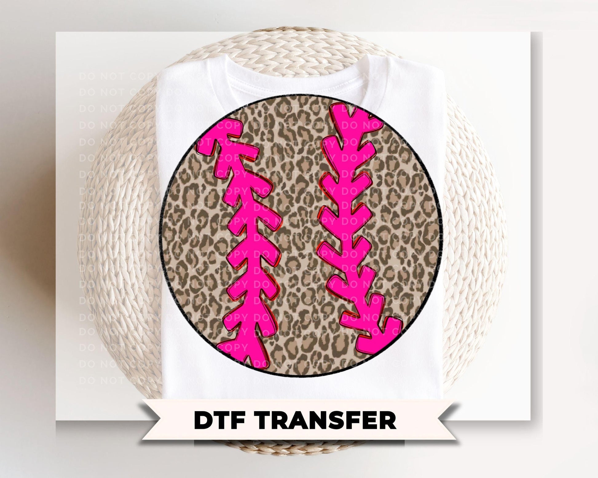 Leopard Print Baseball DTF Transfer, Ready to Press, Trendy Sport Mama Tshirt Design