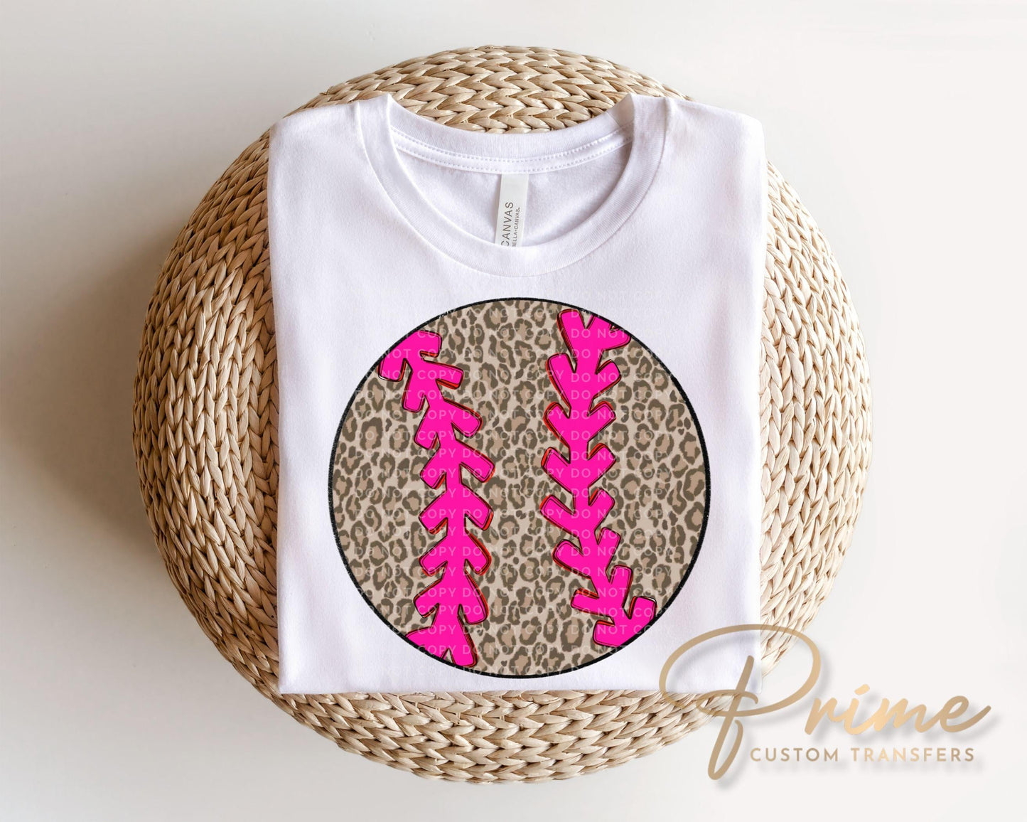 Leopard Print Baseball DTF Transfer, Ready to Press, Trendy Sport Mama Tshirt Design