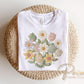 Faux Patchwork Quilted Flowers DTF Transfer, Ready to Press, Cottagecore Tshirt Design