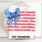 Watercolor American Flag DTF Transfer, Ready to Press, 4th of July Tshirt Design