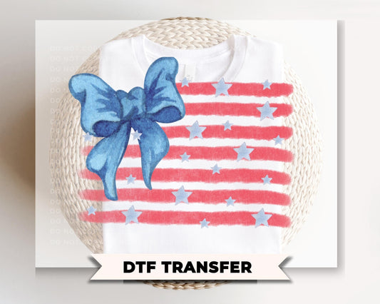Watercolor American Flag DTF Transfer, Ready to Press, 4th of July Tshirt Design
