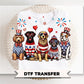 Patriotic Dogs DTF Transfer, Ready to Press, 4th of July Dog Lover Tshirt Design