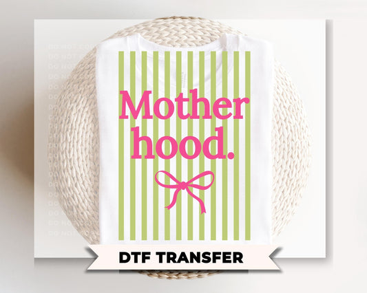 Striped Coquette Motherhood DTF Transfer, Ready to Press, Mother's Day Tshirt Design