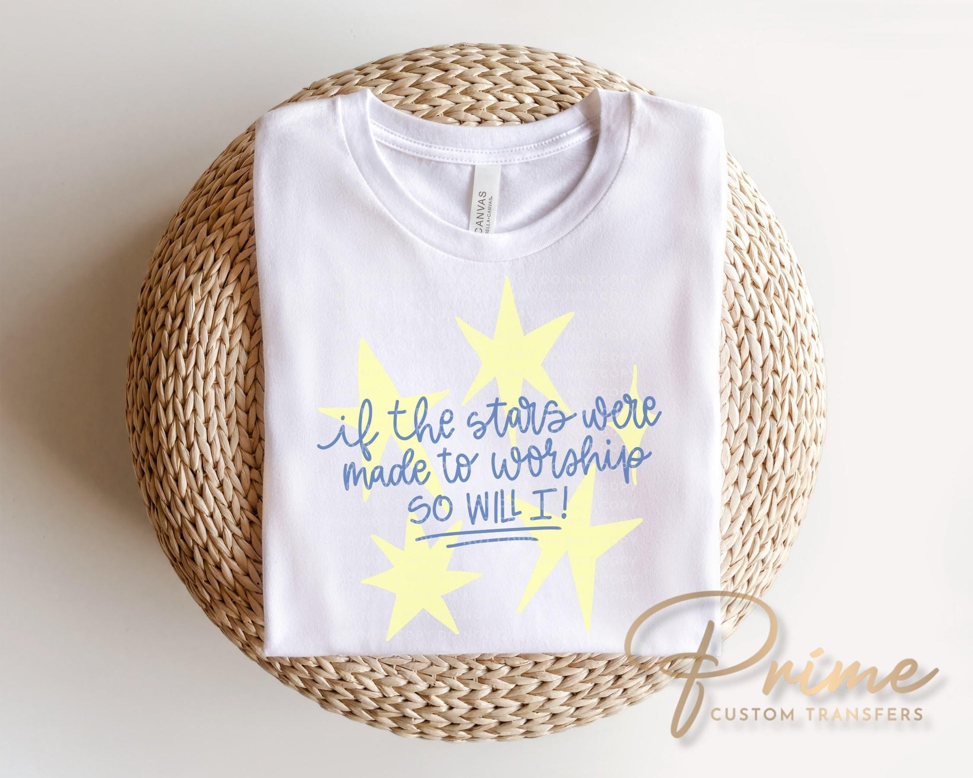 If The Stars Were Made To Worship DTF Transfer, So Will I Christian Tshirt Design