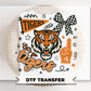 Tigers School Mascot Doodle DTF Transfer, Football Season, Game Day T-shirt Transfer