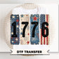 Brushstroke 1776 DTF Transfer, Ready to Press, 4th of July Tshirt Design