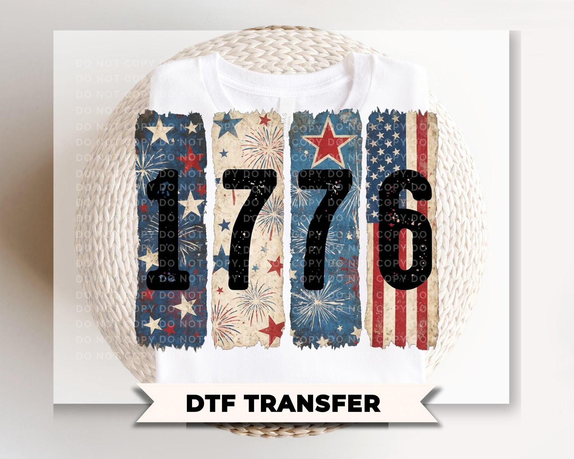 Brushstroke 1776 DTF Transfer, Ready to Press, 4th of July Tshirt Design