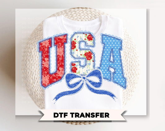 USA Lace Coquette DTF Transfer, Ready to Press, 4th of July Tshirt Design