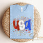 USA Splatter DTF Transfer, Ready to Press, 4th of July Tshirt Design