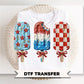 Patriotic Popsicle DTF Transfer, Ready to Press, 4th of July Tshirt Design