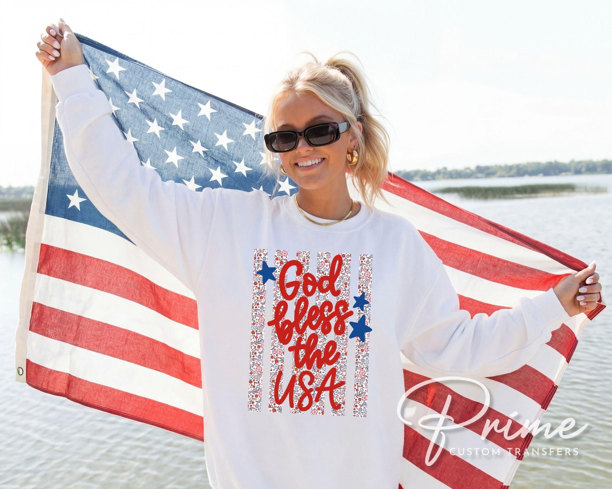 God Bless the USA DTF Transfer, 4th of July Tshirt Design