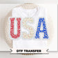 USA Lace Coquette DTF Transfer, Ready to Press, 4th of July Tshirt Design