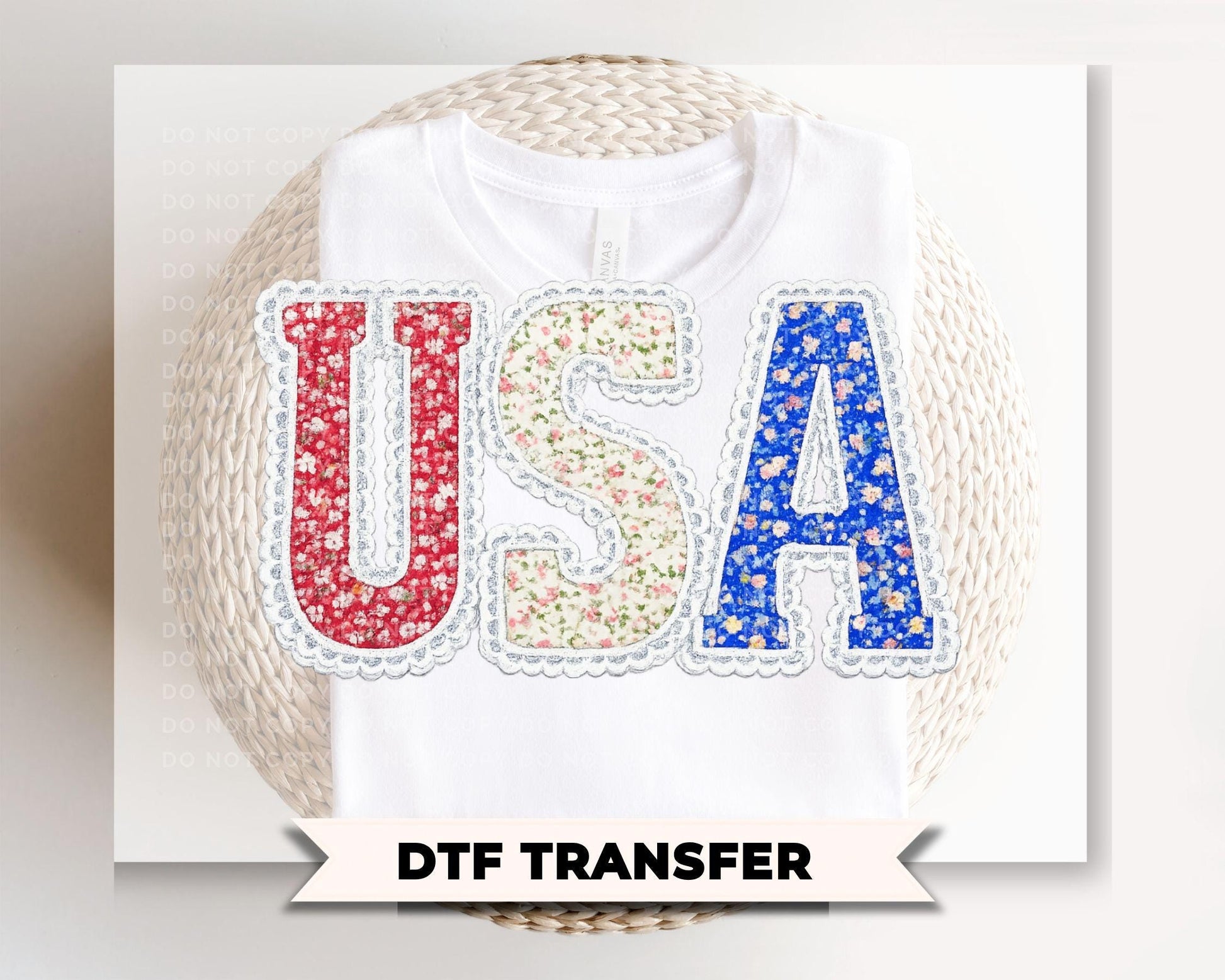 USA Lace Coquette DTF Transfer, Ready to Press, 4th of July Tshirt Design