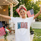 Coquette Patriotic Mama DTF Transfer, Preppy 4th of July Tshirt Design