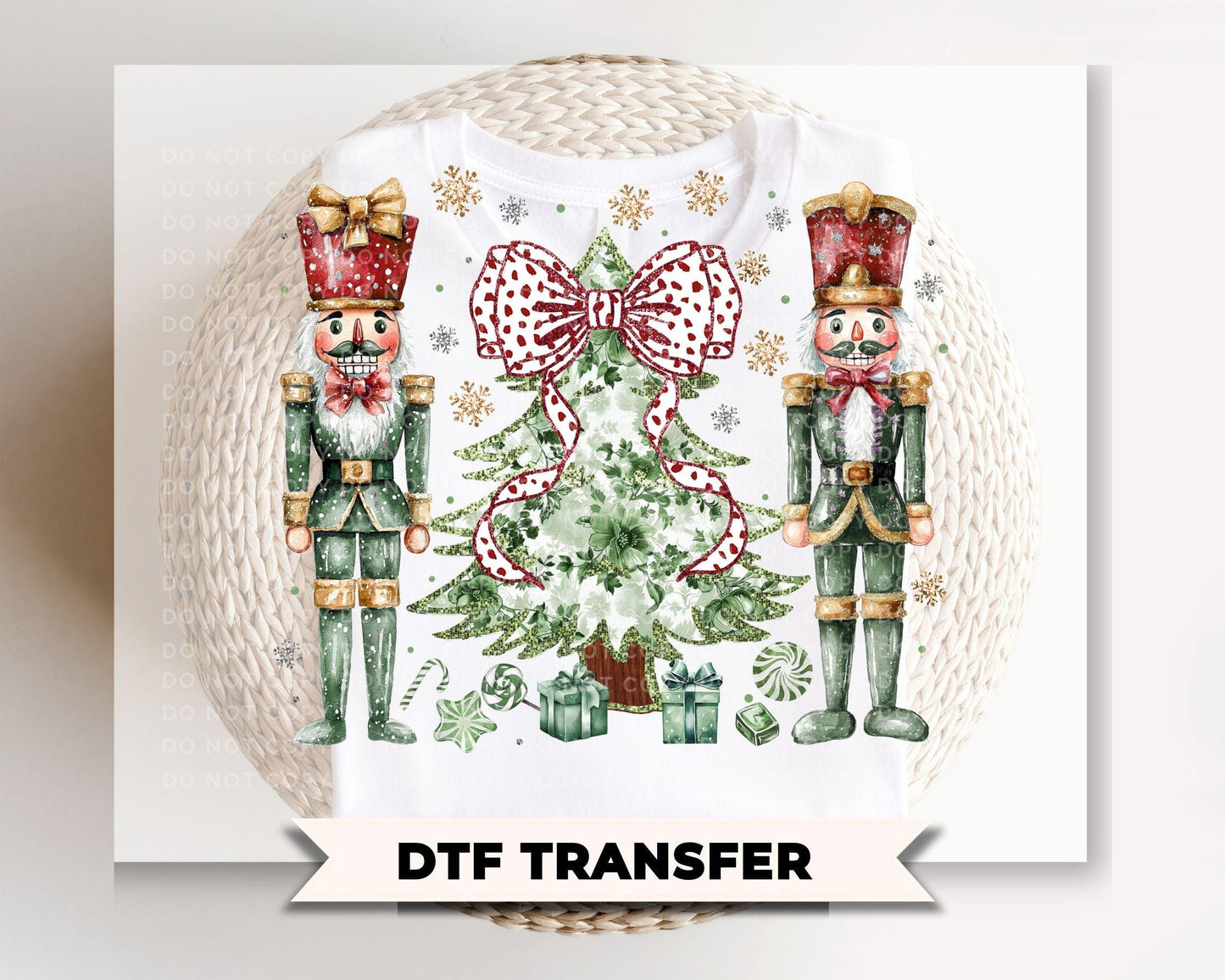 Watercolor Nutcracker DTF Transfer, Ready to Press, Trendy Christmas Tshirt Design
