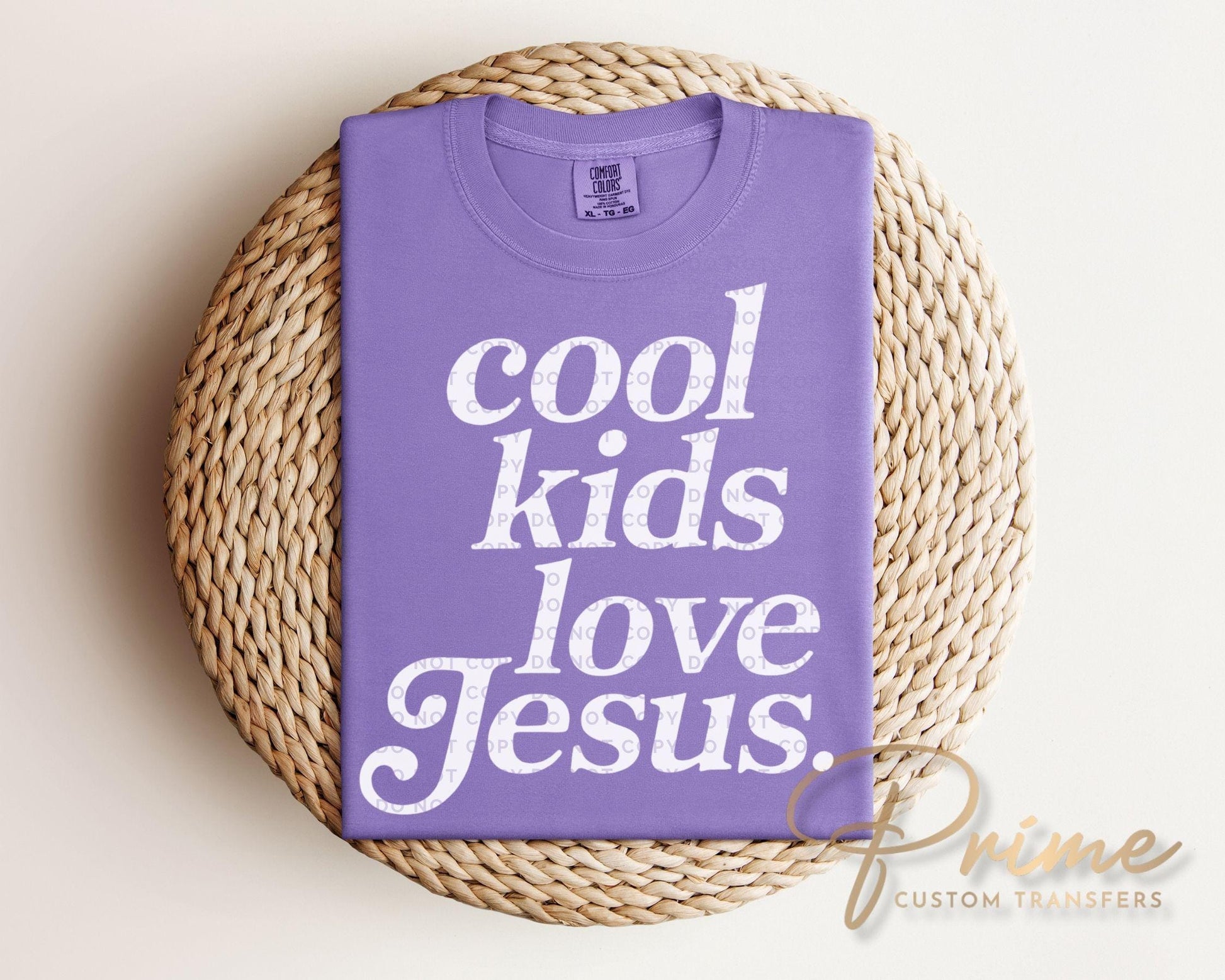 Cool Kids Love Jesus DTF Transfer, Ready to Press, Trendy Faith Tshirt Design