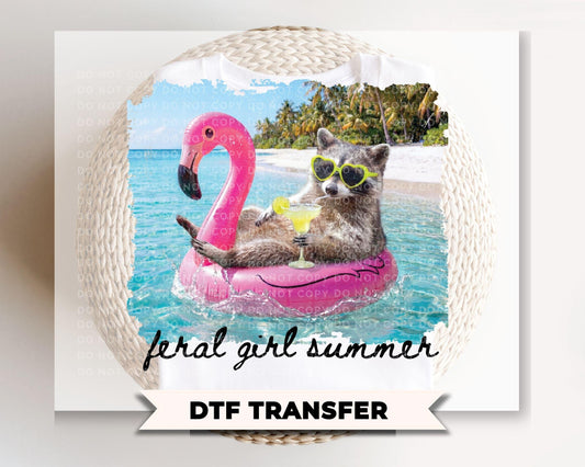 Feral Girl Summer DTF Transfer, Funny Summer T-Shirt Design