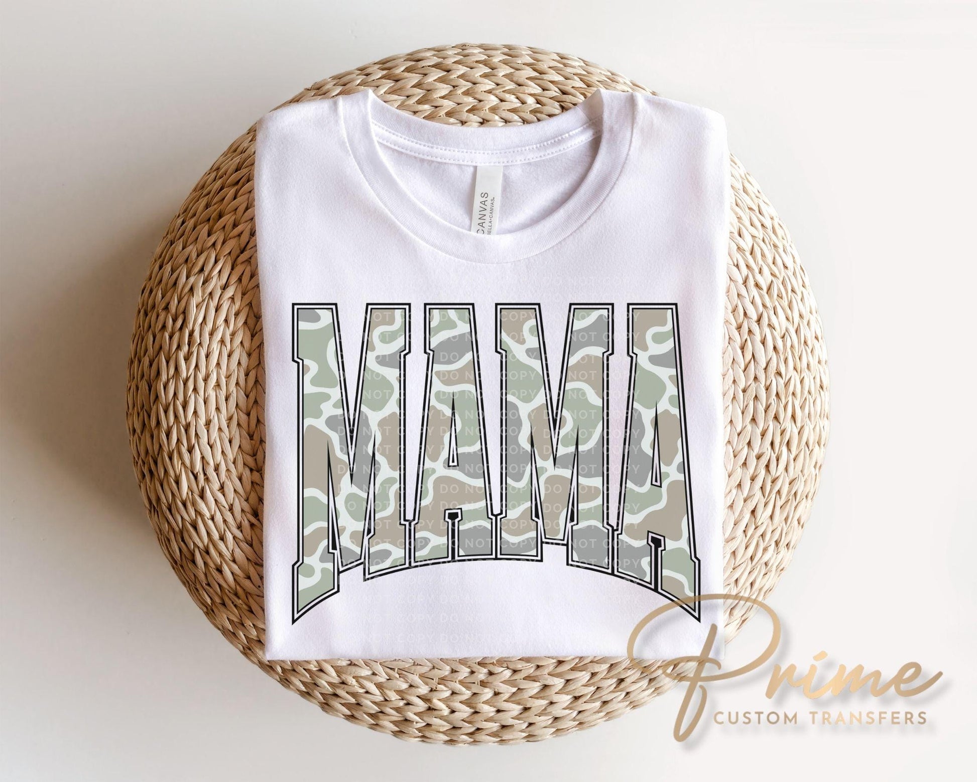 Camo Mama DTF Transfer, Ready to Press, Mother's Day Gift