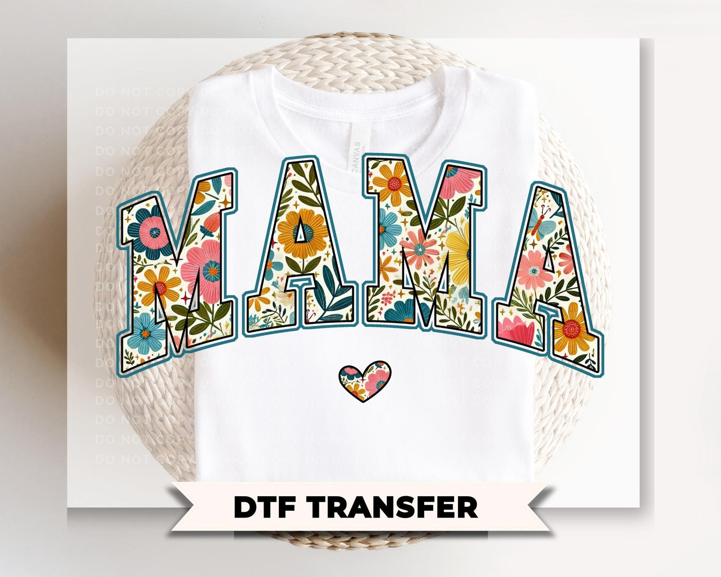 Floral Mama DTF Transfer, Ready to Press Tshirt Design, Mother's Day Gift