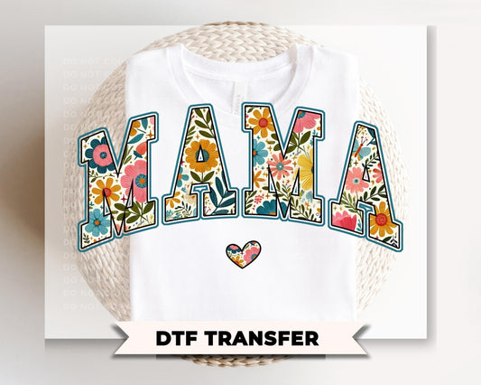 Floral Mama DTF Transfer, Ready to Press Tshirt Design, Mother's Day Gift