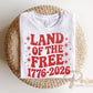 Land of The Free 250th Anniversary DTF Transfer, Ready to Press, 4th of July Tshirt Design