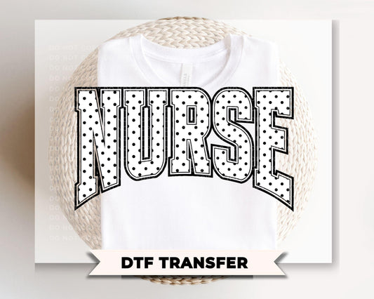 Polka Dot Nurse DTF Transfer, Gift for Nurse Graduation, Tshirt Design