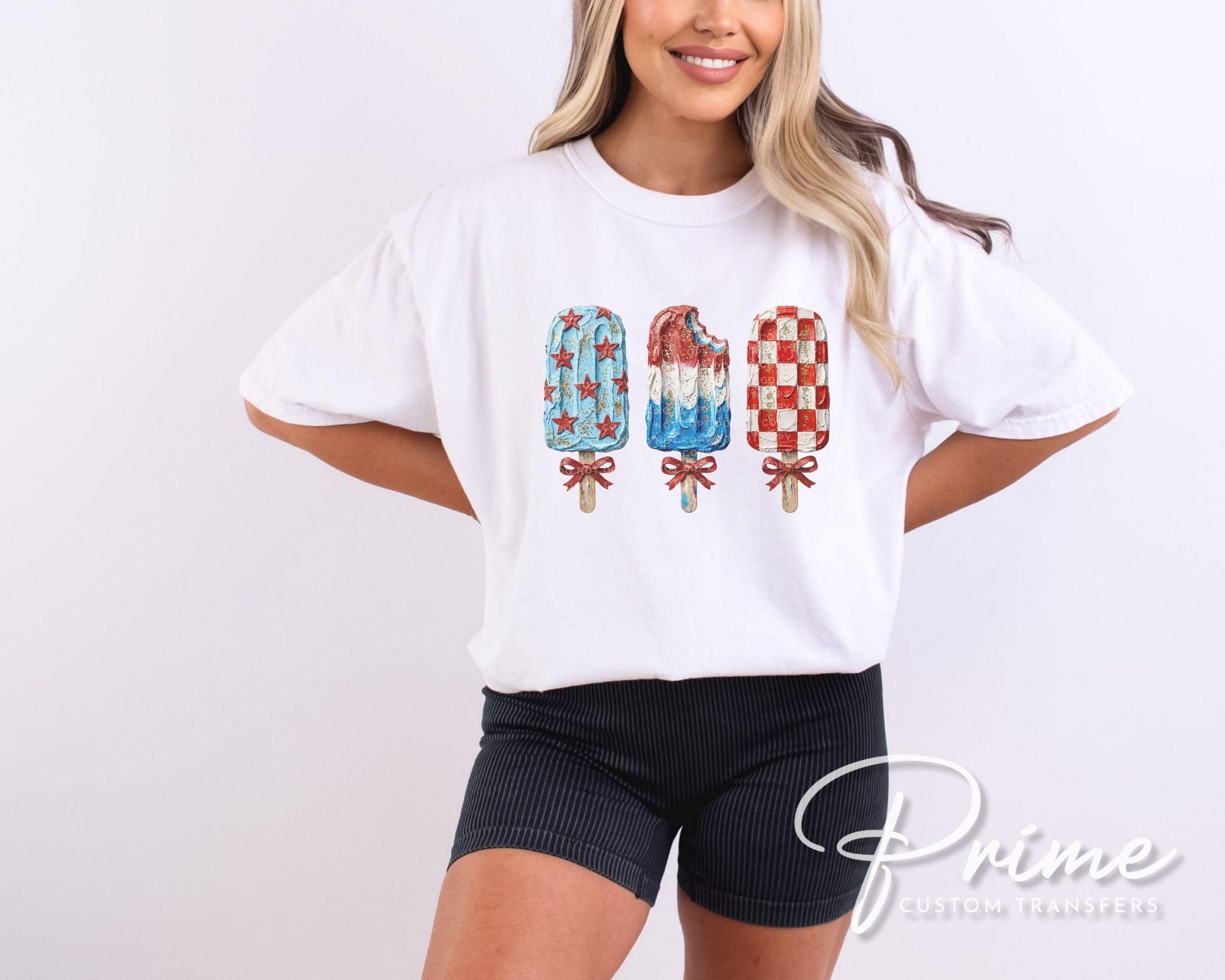 Patriotic Popsicle DTF Transfer, Ready to Press, 4th of July Tshirt Design