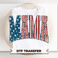 Coquette Patriotic Mama DTF Transfer, Preppy 4th of July Tshirt Design